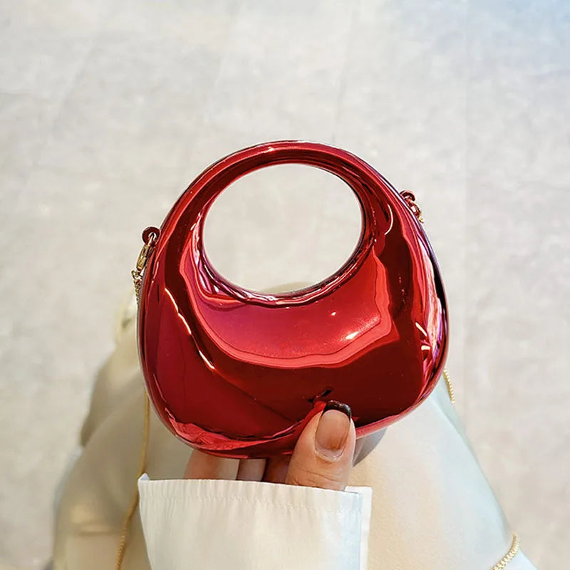 Luxury Designer Evening Clutch Clear Acrylic Women Handbags Fashion Shoulder Bag Half Moon Wedding Purses Party Tote Ladies