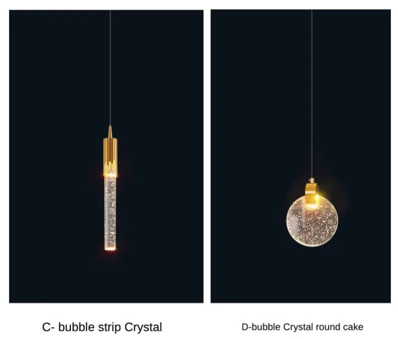 Water Drop Ceiling Chandelier Bubble Crystal Hanging Lamp Dining Room Decor Bedroom Lamp Bar Cafe Led Lights Home Pendant Light