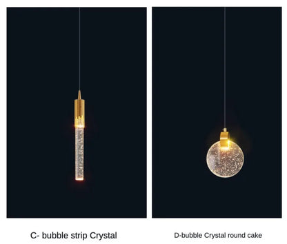 Water Drop Ceiling Chandelier Bubble Crystal Hanging Lamp Dining Room Decor Bedroom Lamp Bar Cafe Led Lights Home Pendant Light