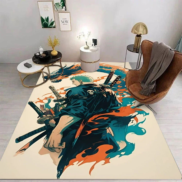 Famous Japanese Anime Printed Carpet Free Exploration Style Decor Rug Home Room Non Slip Area Rugs Cloakroom Floor Matfloor Mat