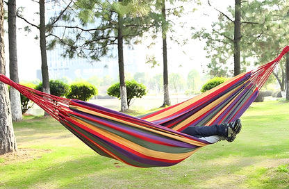 Outdoor Camping Canvas Hammock (220X80Cm / 87X32 in), Single-Person Outdoor Hammock with Two 2m Inch Long Straps and Storage Bag, Durable and Easy to Install, Can Support 300 Pounds, Portable Hammock, Ideal for Outdoor/Indoor