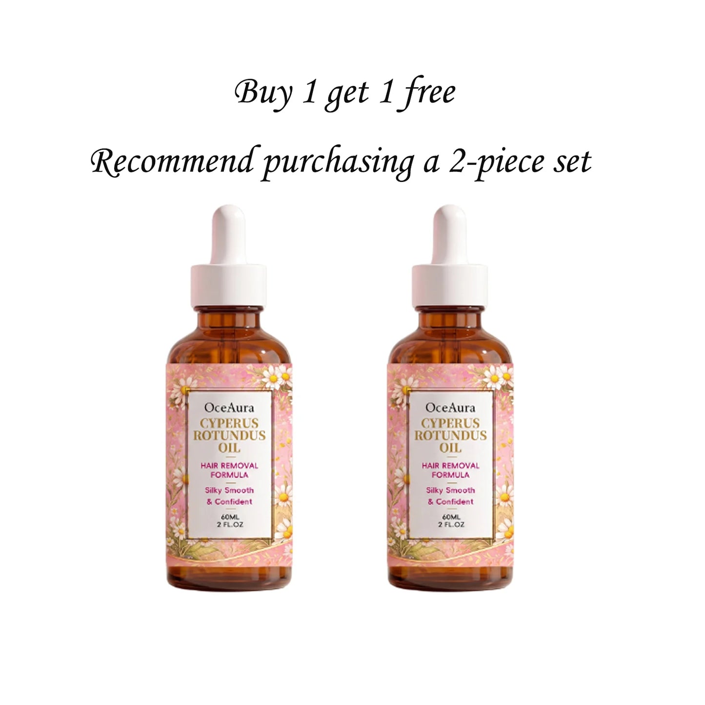OceAura Cyperus Rotundus Hair Removal Oil Lightweight Non Greasy Gentle Soothing Moisturizing Silky Smooth Hair Reduction Oil