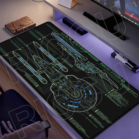 XXL HD print Game Mouse Pad Star Trek Office PC Accessories Keyboard Starship Blueprint Gamer Computer Cabinet Desk Mat carpet