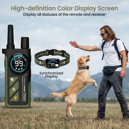 3300FT Dog Training Collar for 10-120lbs Dogs,NEW AI 2-in-1 Automatic Anti Bark Electric Collar,IPX7 Waterproof Shock Collar