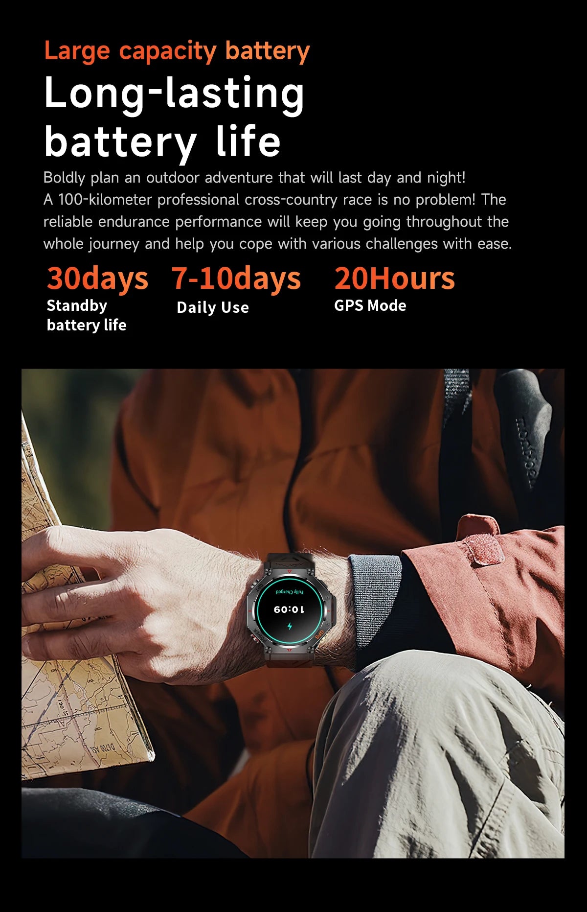 New Military Real GPS Smart Watch Men 10ATM IP69K Waterproof Swim Sports Watches Flashlight Bluetooth Call AMOLED HD Smartwatch