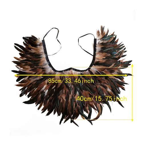 Elegant Women's 2-Piece Shawl Set Cosplay Feather Punk Style for Halloween Masquerade Ball Party Carnival New
