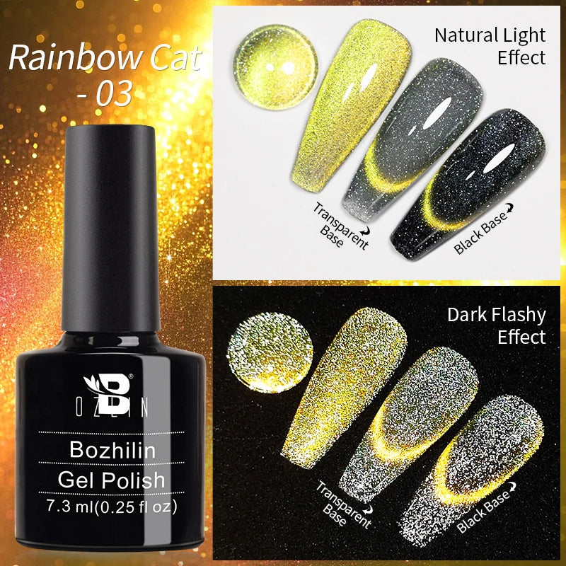AWStorG 7.5ml Starlit Chameleon Cat Magnetic Gel Nail Polish Double Colors Semi Permanent UV Gel Varnish Need Black Base