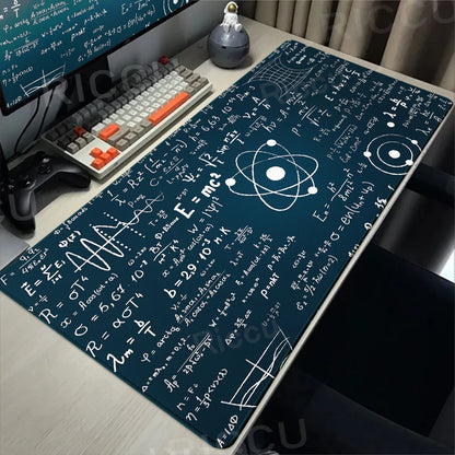 Black Mousepad E=mc2 Formula Science Mouse Pad Math Desk Pad Extended PC Keyboard Mats Large XXL Gamer Mousepad Desk accessories
