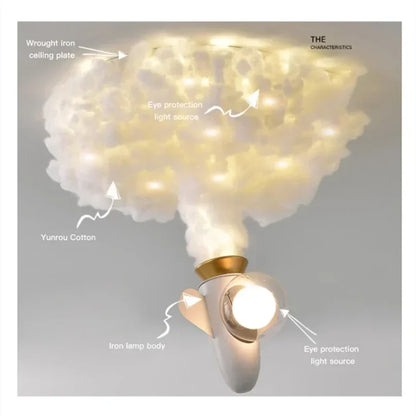 2025 Rocket Astronaut Ceiling Light For Bedroom Study Kids Nursery Modern Creative Led Cloud Led Lights Boys Children Room Light