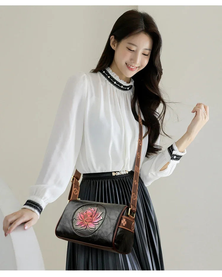 Shoulder Bag Casual Women Handbag Soft Leather Shoulder Crossbody Bags for Women New Fashion Print Ladies Messenger Tote Bag