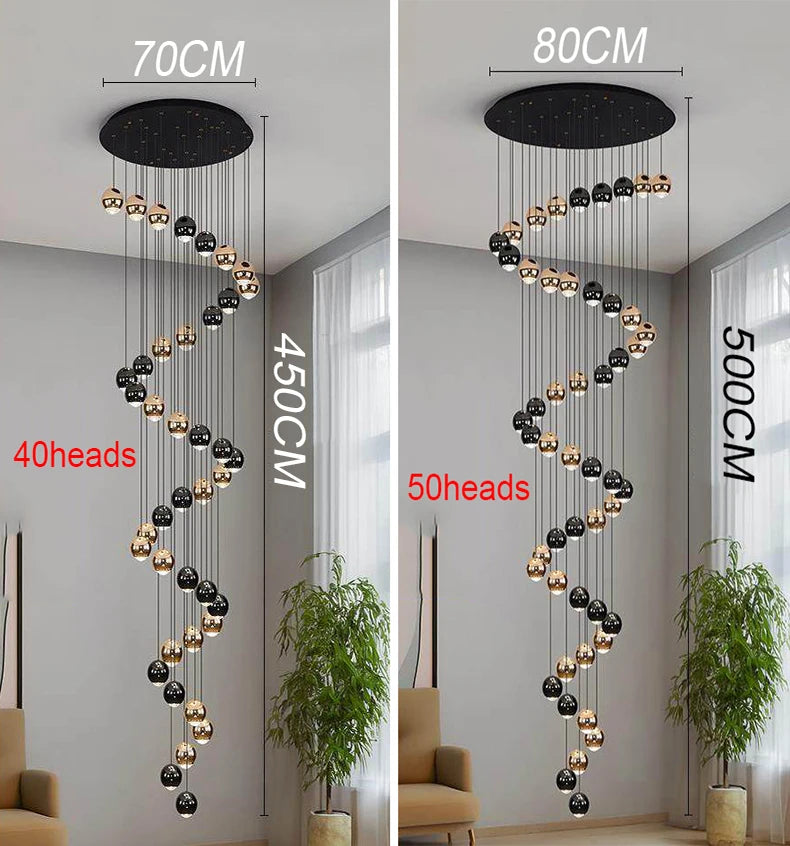 Modern Crystal stair chandelier lights indoor lighting Ceiling lamp hanging light led Chandeliers for living room indoor lightin