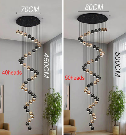 Modern Crystal stair chandelier lights indoor lighting Ceiling lamp hanging light led Chandeliers for living room indoor lightin