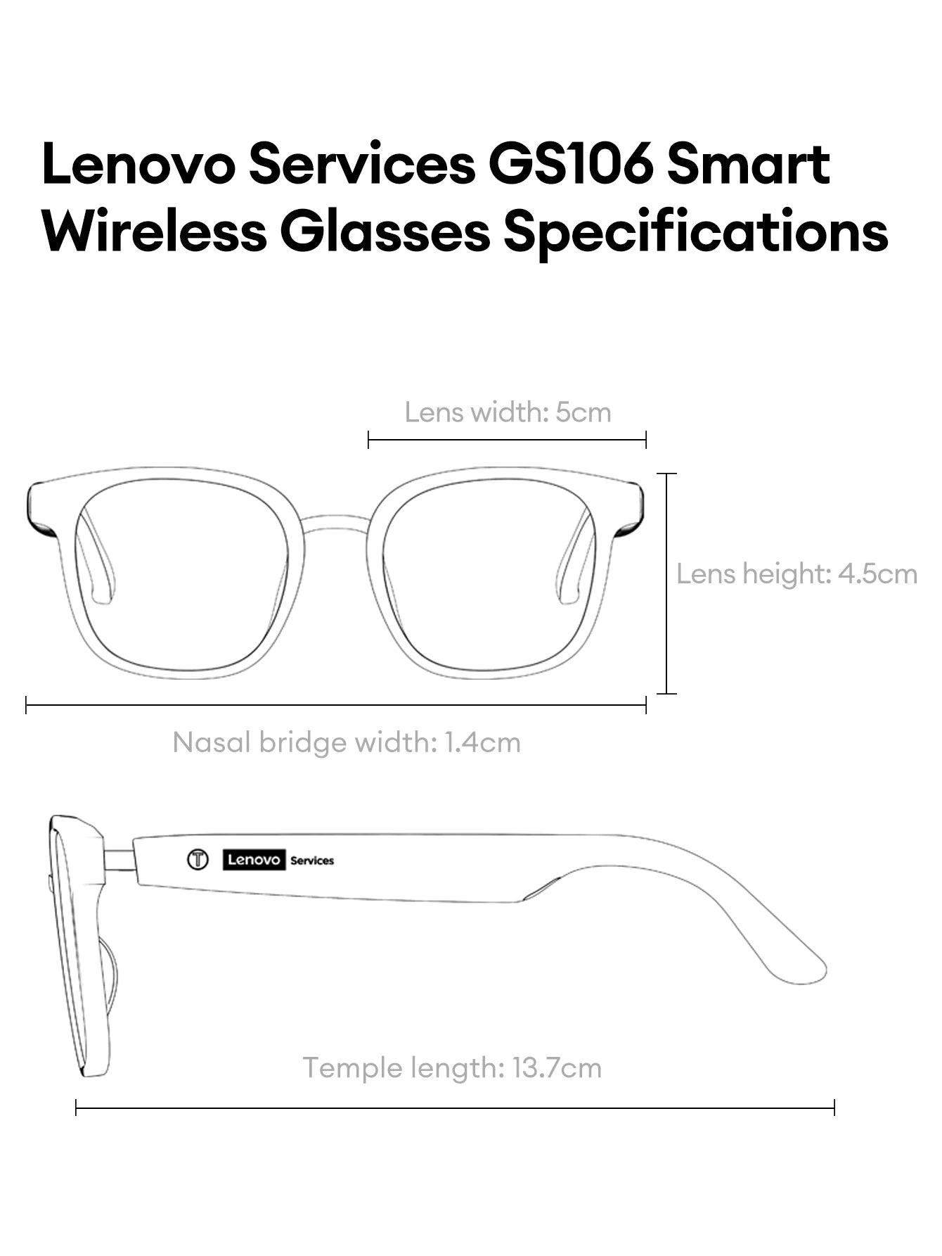 Lenovo GS106 Smart Wireless Glasses Bluetooth 6.0 Photochromic Lenses Sunglasses Hands-Free Music Calls Outdoor Sports Headphone