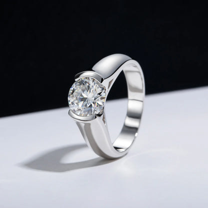 Carnica Luxury 925 Sterling Silver 2CT Real Moissanite Ring for Women GRA Simple Diamond Wedding Jewelry Gift Brilliant Hot New