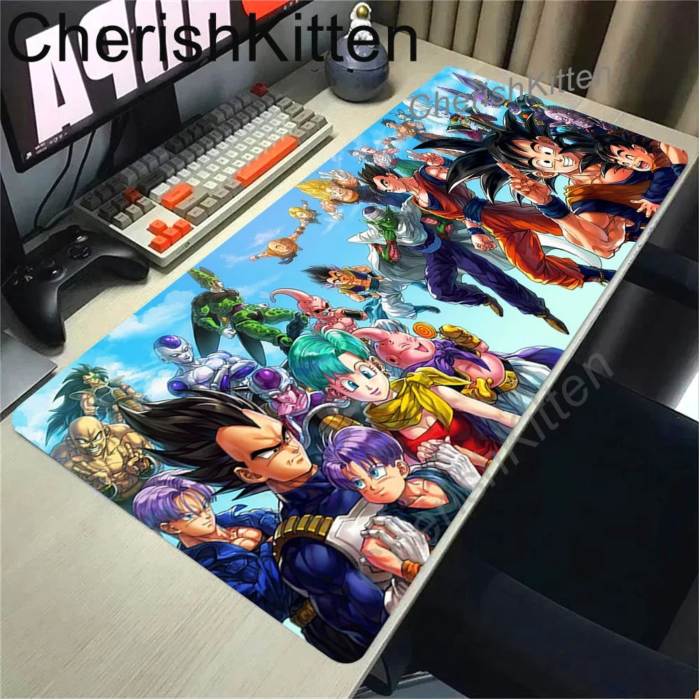 Anime Dragon Ball Mousepad HD Printing Computer Gamers Locking Edge Non-slip Mouse Pad XL Super Saiyan Goku Keyboard PC Desk Mat