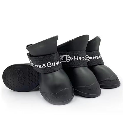 4Pcs Pet WaterProof Rainshoe Anti-slip Rubber Boot For Small Medium Large Dogs Cats Outdoor Shoe Dog Ankle Boots Pet Accessories