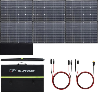ALLPOWERS R1500 LITE Portable Power Station with Solar Panel 100W 200W 1056Wh LiFePO4 Battery Solar Generator for Outdoor RV