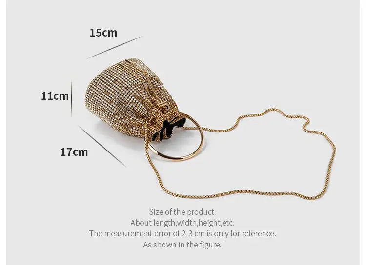 Diamond Bucket Bag for Women  Rhinestones Bling Shoulder Bags FashionTote Handbag Luxury Design Purse Crossbody Bag