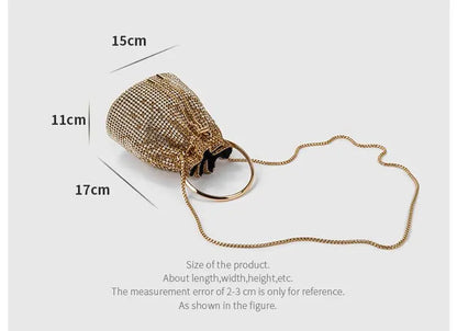 Diamond Bucket Bag for Women  Rhinestones Bling Shoulder Bags FashionTote Handbag Luxury Design Purse Crossbody Bag