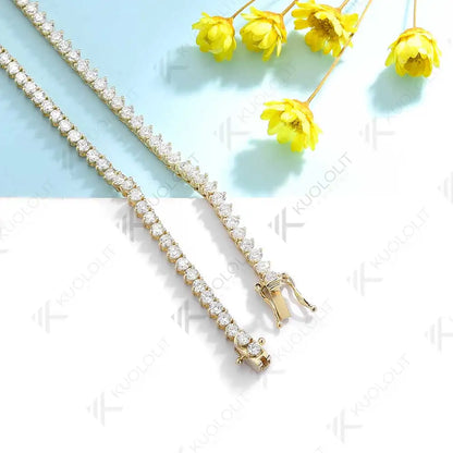 Kuololit 8CTW Moissanite Graduated Tennis Necklace for Women Solid 18K 14K 10K Gold  for Anniversary Engagement Christmas Gifts