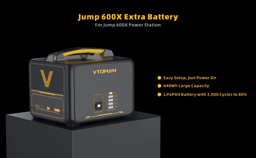 VTOMAN JUMP600X Extra Battery 640Wh for VTOMAN JUMP600X & JUMP600 600W Backup LiFePO4 (LFP)