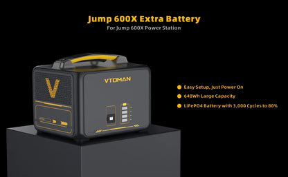 VTOMAN JUMP600X Extra Battery 640Wh for VTOMAN JUMP600X & JUMP600 600W Backup LiFePO4 (LFP)