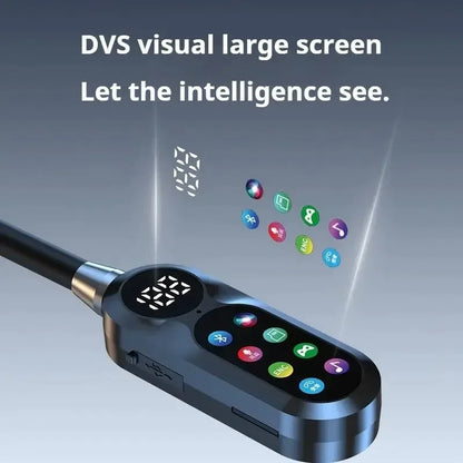 HD Screen Bluetooth 5.4 Headphones Neckband Earphones TWS Wireless Headsets HiFi Stereo Waterproof Earbuds Support TF Card