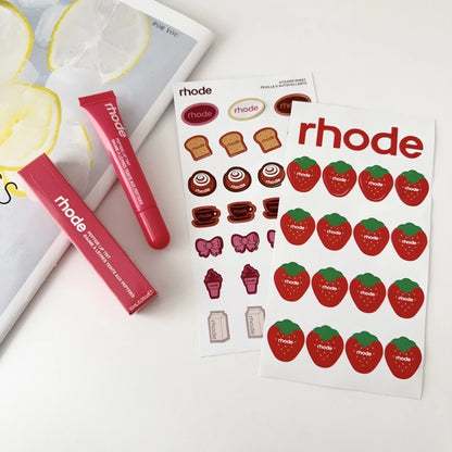 Rhode Summer Lip Moisturizer Lip Balm Smoothing Lipstick Lines Lasting Nourishing Women Makeup Daily Gloss Care with Stickers