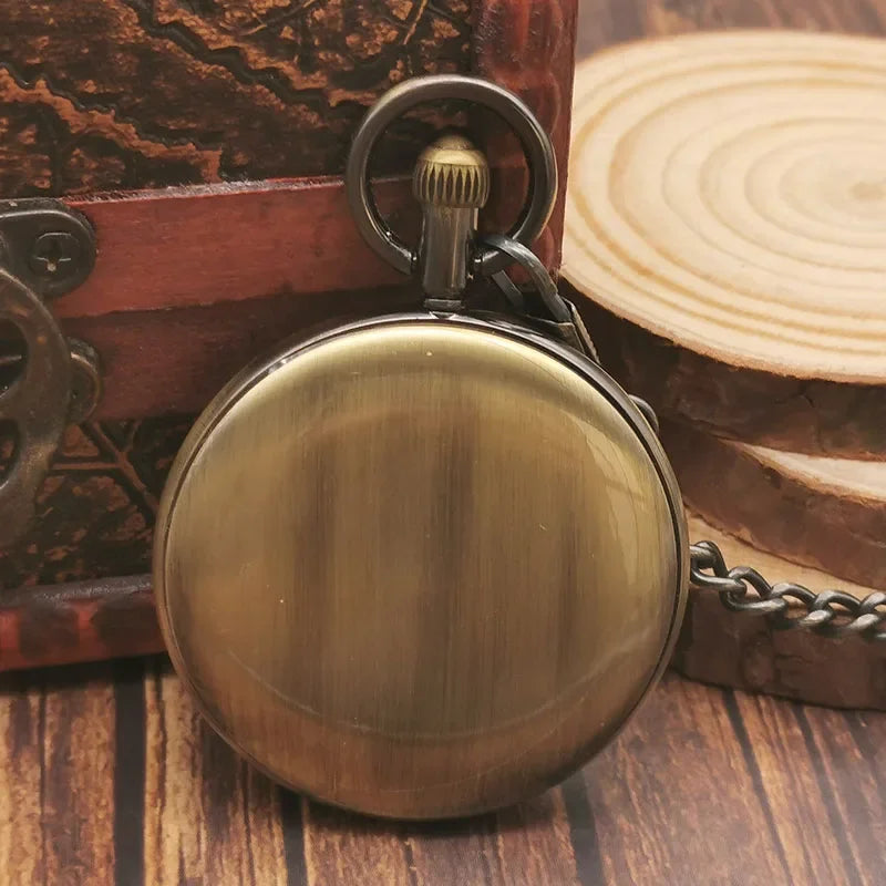 Vintage  Antique Vintage Mechanical Pocket Watch Bronze Fashion Charm Hand Wind Fob Watch Reloj Bolsillo Digital
