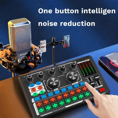 Live Sound Card with Condenser Microphone Kit, Audio Equipment for Live Streaming Podcast Recording Karaoke