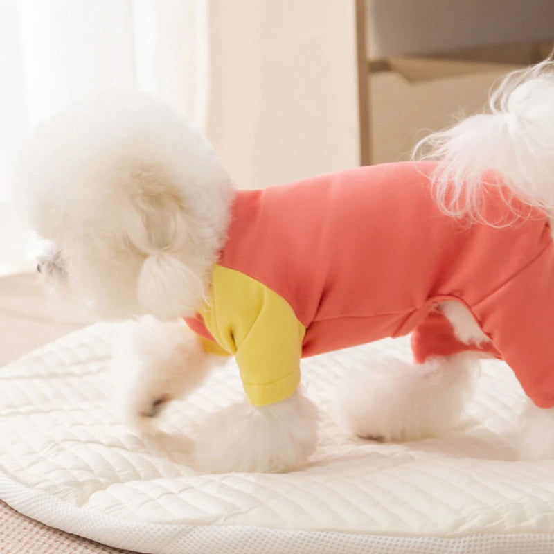 Autumn Winter Warm Dog Clothes Four-legged Color-blocking Dog Sweatshirt Soft Skin-friendly Pet Clothes for Dog Cat Pet Supplies