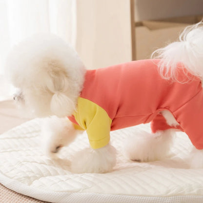 Autumn Winter Warm Dog Clothes Four-legged Color-blocking Dog Sweatshirt Soft Skin-friendly Pet Clothes for Dog Cat Pet Supplies