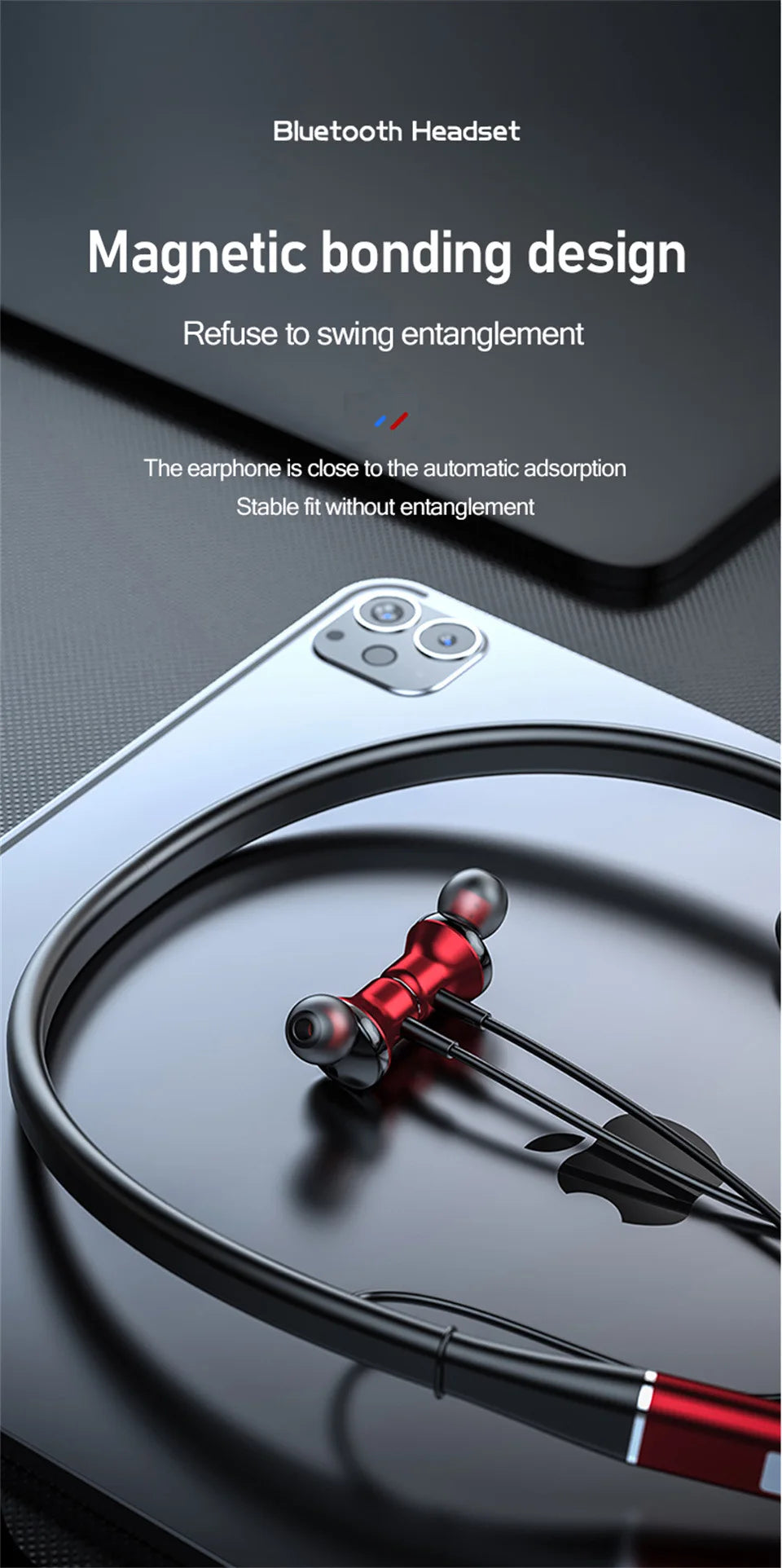 EARDECO Original Bluetooth Headphone 5.1 Earphones Neckband Wireless Headphones HIFI Sound Magnetic Headset Sports Bass Stereo