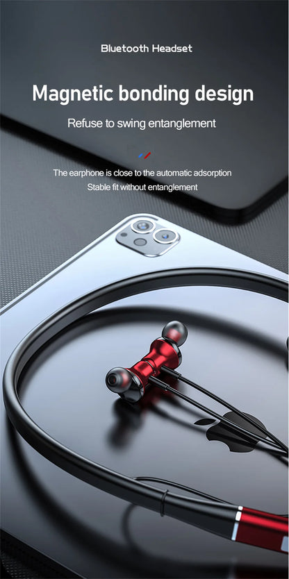 EARDECO Original Bluetooth Headphone 5.1 Earphones Neckband Wireless Headphones HIFI Sound Magnetic Headset Sports Bass Stereo
