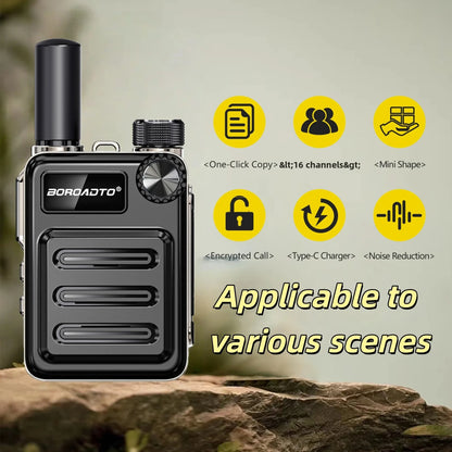 Portable UHF Walkie Talkie Two-Way Radio Long Range 400-470MHz Set - Handheld Communication Device for Emergency And Outdoor Use