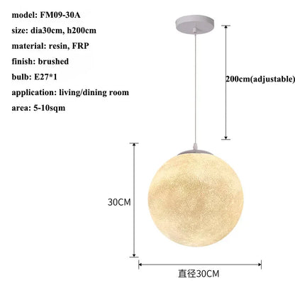 Nordic Moon Led Pendant Lights for Living Room Dining Bedroom Home Decorations Chandelier Cafe Restaurant Hanging Lamp Luminaire