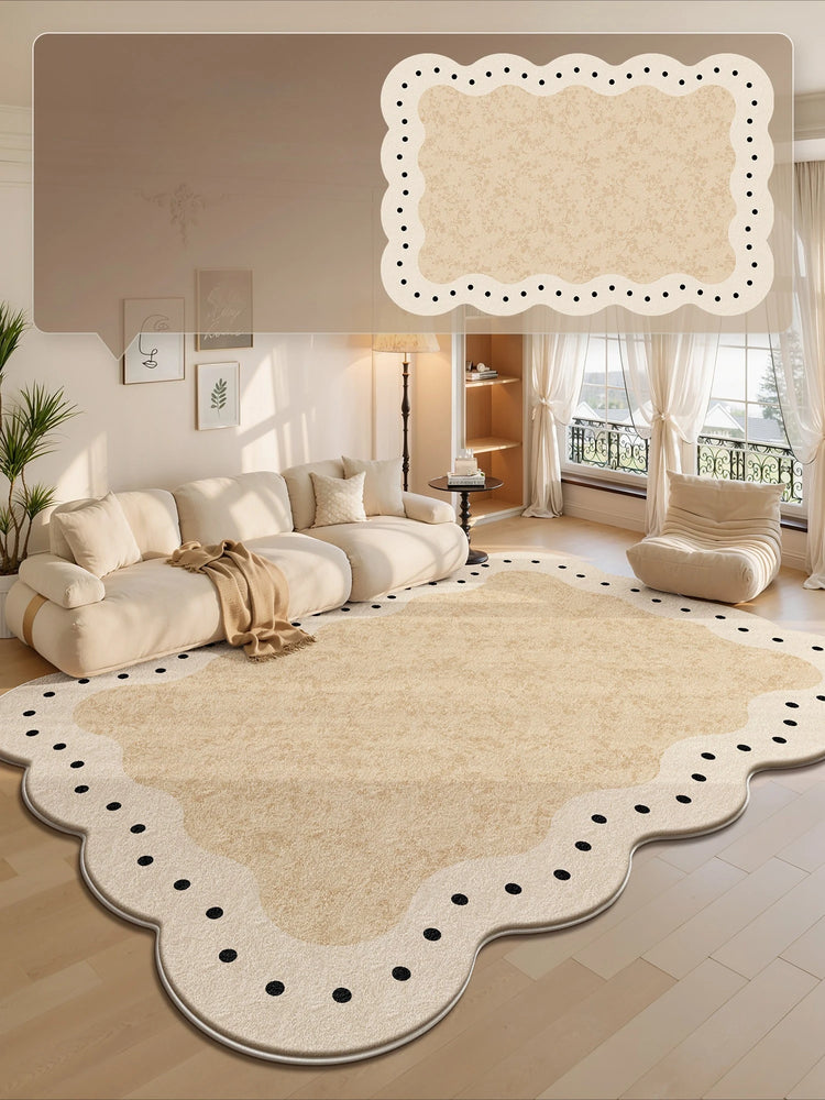 Cream Style Rugs for Bedroom Large Area Living Room Decoration Plush Carpet Irregular Thick Lounge Floor Mat Fluffy Soft Rug