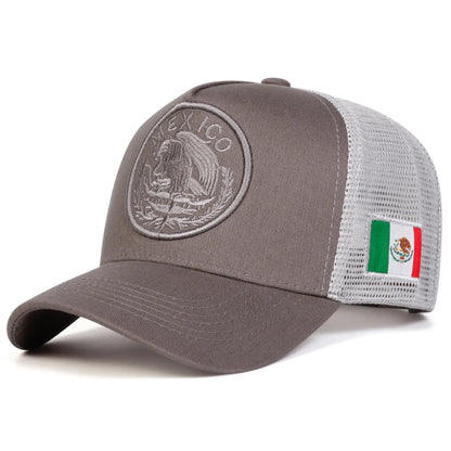 Unisex Mexican Flag Embroidery Baseball Net Caps Adjustable Casual Hats Spring and Summer Outdoor Sunscreen Hat