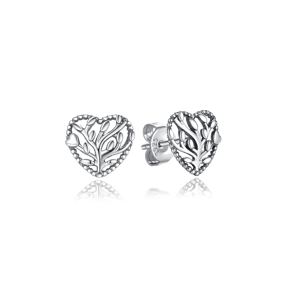 Original 925 Sterling Silver Earrings Infinity Love Heart Piercing Crystals Stud Earings For Women Birthday Gift Luxury Jewelry