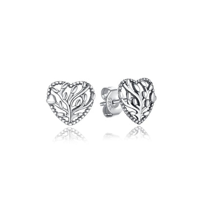 Original 925 Sterling Silver Earrings Infinity Love Heart Piercing Crystals Stud Earings For Women Birthday Gift Luxury Jewelry