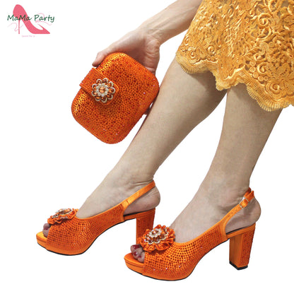 The US Duty Free Wine Color New Coming Italian Women Shoes and Bag Set with Platform Nigerian Lady Pumps for Garden Party