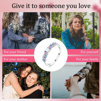 LAZA 925 Sterling Silver Colorful Rings Sparking Zirconium Bowknot Moon Sun Original Ring For Women Anniversary Wedding Gifts