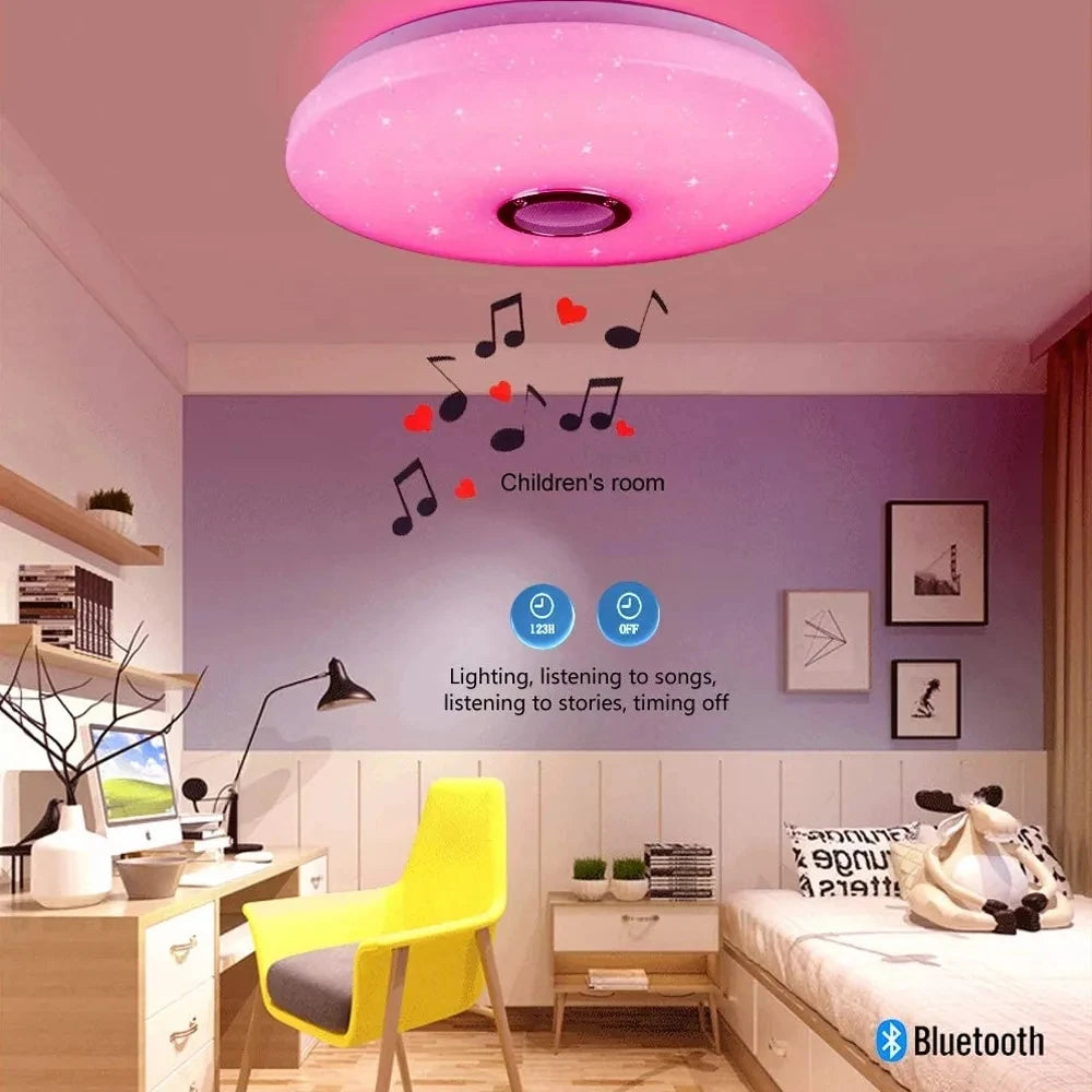 Modern Ceiling Lamps RGB Dimming Home Lighting APP Bluetooth Music Light 52W 36W Smart Ceiling Lights With Remote Control AC220V