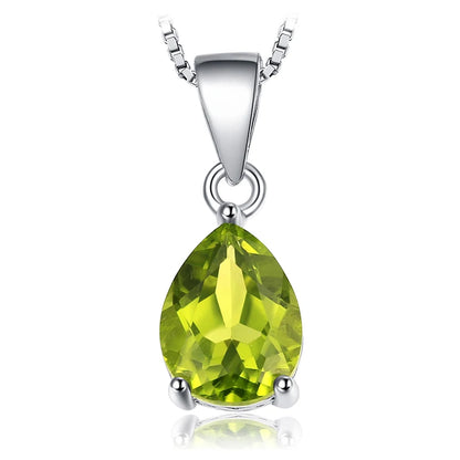 JewelryPalace Natural Garnet Amethyst Citrine Peridot Blue Topaz 925 Sterling Silver Pendant Necklace Gemstone Jewelry No Chain