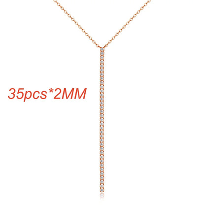 Onnelik 0.03CT 2MM*35PCS Round Moissanite Necklace 925 Sterling Silver White/Yellow/Rose Gold Plated Fine Jewelry Gift for Women