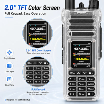 BAOFENG UV-36 Handheld Amateur Radio 1000CH Bluetooth Programming Shortwave Receive 2.0” TFT Screen Dual Watch VHF UHF Walkie Ta