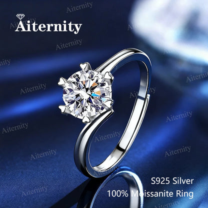 Moissanite Women's Ring Real 925 Sterling Silver D Color Shining Ring With Certificate Proposal Luxury Jewelry Gift