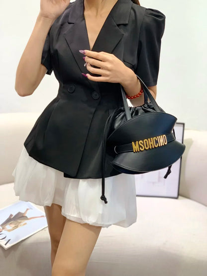 2026 New Fashion Square Diaper Bag Ladies Satchel Handbag Textured Leather Original Retro Crossbody Shoulder Purse Designer