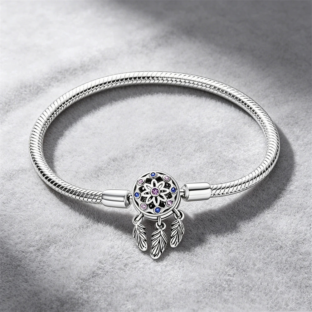 2026 Hot Selling 925 Silver Heart Shaped Buckle Snake Chain Sparkling Zircon Original Bracelet Women Fashionable Luxury Jewelry