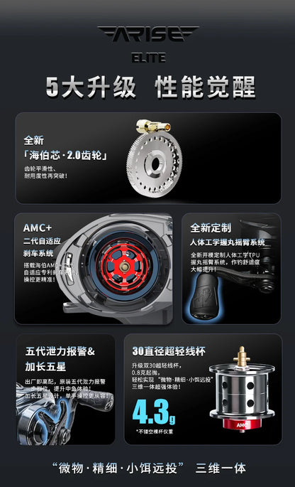 HAIBO 2026 ARISE ELITE Casting Reel 153g 7.2:1/8.3:1 STS AMC+ 2.0 Gear System LFC 4.3g Ultralight Spool Fishing Reel